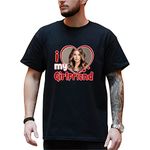 LASFOUR Personalized I Love My Girlfriend Boyfriend Shirt, I Love My Girlfriend Tee with Custom Photo, Couples Shirts, T6, Small