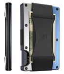 The Ridge Wallet for Men, Slim Wallet for Men - Thin as a Rail, Minimalist Aesthetics, Holds up to 12 Cards, RFID Safe, Blocks Chip Readers, Aluminum Wallet with Cash Strap (Burnt Titanium)