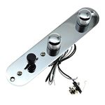 Dopro Loaded Control Plate Pre-Wired 3-Way Control Plate with Wiring Harness for Fender Tele/Telecaster Guitars Chrome