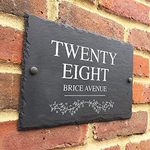 Bespoke Slate House Signs - Handmade Custom Door Number Wall Plaque with Rustic Black Farmhouse Design - Includes Screws & Fixings - Ideal for Home, Office, Gate, Porch - 200x300mm