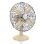 Swan SFA12620CN Retro 12 Inch Desk Fan, 3 Speed Settings, Oscillation Function, 35W, Cream