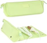 BAREFOOT CARIBOU Hair Tools Travel Bag and Heat Resistant Mat for Flat Irons, Straighteners, Curling Iron, and Haircare Accessories, 2-in-1 design, with Interior Pockets, Organizer (Apple Green)