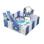 Nine point nine Playpen for Baby and Toddler, Large Play Pen with Mat, Foldable Infant Fence, Child Activity Center Play Yard Playground Park Indoor Outdoor for Kid with Anti-Collision Foam (C 20+2)