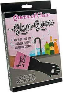 Diabolical Gifts DP0989 Queen of Clean Washing up gloves, Pink and Black, Medium