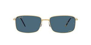 Ray-Ban Unisex Polarized Blue Lens Rectangle Sunglasses - 0RB3717