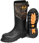 Hunthor Rubber Work Boots, Puncture-Proof with Steel Toe & Shank, Waterproof Insulated 6mm Neoprene Hunting Boots for Farming, Construction, Gardening, Fishing, Outdoor Work