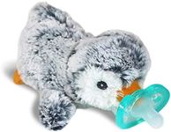 RaZbaby RaZbuddy JollyPop Pacifier Holder w/Removable Baby Pacifier - 0m+ - BPA Free - Penguin