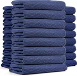 US Cargo Control Moving Blankets 72"x80" 24-Pack, (43 lbs/doz Weight), Packing Blankets for Moving Furniture, Shipping, Storage, and Freight, Blue Quilted Furniture Pads, MBSAVER43 Econo Saver