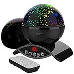 Homcasito Night Light Baby Star Projector 8 Color Rotation Lamp with Timer Remote and Chargeable Dimmable Combinations Christmas Gift for Kids Bedroom Living Room (Black)