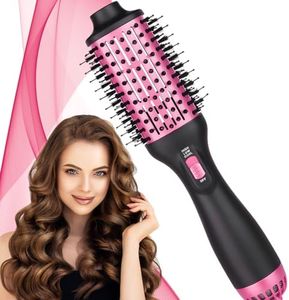 Bizcasa Cepillo de Aire Caliente, Cepillo moldeador de aire profesional, 3 Temp y 2 Velociades, Tecnología Iónica, Cepillo Secador de Pelo para Secar, Alisador, Rizador y Volumen Cabello (Rose-1)