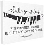 Stupell Industries rwp-107_cn_16x20 Clothe Yourselves with Compassion Clothesline Stretched Canvas Wall Art, Multicolor