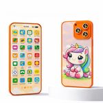 Wishkey Edu Phone for Kids Unicorn Theme 28 Functions Rechargeable USB Cable Not Included Learning Mobile Toy with 22 Features English & Hindi Language Toddler Learning Phone for Boys & Girls Age 2+