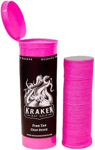 Kraken Bat Grip Batting Pine Tar Grip Stick Enhancer for Baseball Bats and Other Sports Equipment, Pine Tar Brown, One Size (Hot Pink Bubblegum)