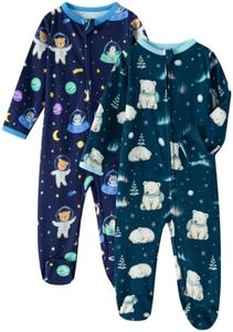 GUISBY Baby Boy Footed Pajamas Cotton Zipper Sleeper, NB