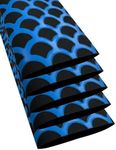 5 Pack(L3.3 ft*5) Heat Shrink Tubing for Fishing Rods, Fish Scale Pattern Fishing Rod Grip Heat Shrink Wrap (φ40mm, Black Base with Blue Texture)