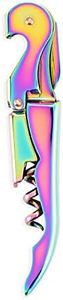 Blush Mirage Double Hinged Corkscrew, Cute Iridescent Wine Bottle Opener and Foil Cutter, Stainless Steel Bar Accessories, 4.75 Inches Long, Set of 1