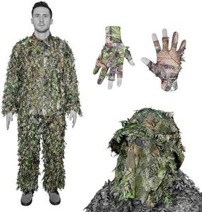 NWTF Mossy Oak Obsession Camo Leafy Suit | Face Mask Bucket Hat | Gloves for Turkey Hunting (Large/XL)