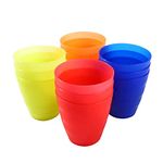 NWK Pack of 12 Kids' Party Cups Resuable Plastic Cups for Kids - 8 oz / 227ml Kids Drinking Cups 12 Pack Fine Grind Party Cup in 4 Assorted Color