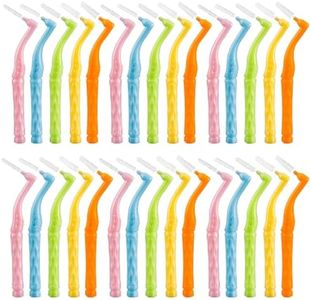 50PCS L-Shaped Interdental Brushes Braces Toothbrush Short Handle,5 Different Sizes Dental Floss Brush Angled Interdental Toothpick