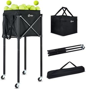 ShelfElites Portable Tennis Ball Hopper & Pickleball Basket - Multi-Sport Ball Collector for Training & Practice (Holds 170 Balls)