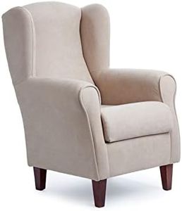 Sillonea - Sillón Orejero Roma: Butaca Ergonómica Tapizada en Tela Antimanchas, Ideal para Lectura y Relajación en Salón - Medidas 100x74x77cm