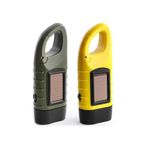 Telidif 2-Pack Wind Up Torch, LED Flashlight with Solar Power and Hand Crank, Super Bright Emergency Light with Carabiner Hook, Portable Rechargeable Torch for Camping, Hiking, Outdoor Survival Gear
