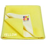 BeyBee Waterproof Quick Dry Sheet for Baby| Bed Pad Anti-Piling Fleece Extra Absorbent Washable Matress Protector| Baby Bed Protector Sheet for Toddler Children, X-Large Size, 200 x 140cm, Yellow