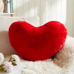 EastTree Heart Pillows for Valentine's Day, Red Heart Shaped Pillows, Ultra Soft Small Cute Fluffy Pillows, Love Throw Pillows Gifts, Women Girls Living Room Decor 10x13 Inch