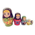 SUPVOX Russian Nesting Dolls Matryoshka Wood Girl Stacking Toy Doll 5pcs
