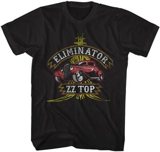 ZZ Top Eliminator Mens Black Short Sleeve T Shirt Classic Rock Vintage Style Graphic Tees, Black, XX-Large