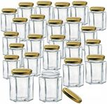 Glass Jars with Lids & Labels - 24 