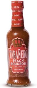 Peach Bourbon Habanero Hot Sauce by Tabañero, Gourmet Spicy Sauce, Hot Sauce Gifts, All Natural, Gluten Free, Vegan, Kosher, Made in the USA, 5 oz. Bottle