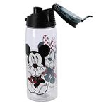 Jerry Leigh Disney Mickey and Minnie Mouse Acrylic Flip Top Water Bottle, Clear