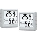 Digital Hygrometer Thermometer, hoyiours LCD Display Thermometer room temperature, Indoor Hygrometer Thermometer with Temperature Humidity Monitor, 2 Pack