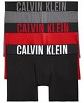 Calvin Klein Men's Intense Power 3-Pack Boxer Brief, Black, Grey Sky, Pompeian Red, Small