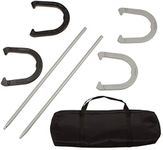 Trademark Innovations Premium Reinforced Carbon Steel Horseshoe Set with Carry Bag (Black and Gray) (TM-PREMHSHOE-BLGRY)