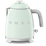 Smeg KLF05PGUK 0.8L Mini Kettle, Retro 50's Style, Anti-Slip Base, Auto Shut Off, 1400W, Pastel Green