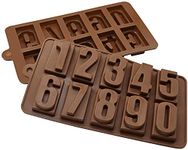 RKPM HOMES 0 to 9 Number Shape Chocolate Mould | Silicone Candy Mold | Baking Tools for Cake Chocolate Candy Ice Jelly | Cake Baking Moulds | Bakeware Molds | Brown – 10 Cavity