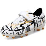 DIQUEQI Boys Girls Football Boots Cleats Soccer Shoes Professional Spikes Football Competition Shoes Training Sneakers for Unisex Kids