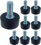 8pcs Adjustable Rubber Furniture Levelers Screw in Threaded Furniture Legs Leveling Feet -Adjustable Furniture Feet M8 –Iron Chair Leg Levelers -Floor Protector Heavy Duty Leveling Feet Glides