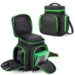 Trunab Console Carrying Case Compatible with Xbox Series X, Travel Bag with Multiple Pockets for Xbox Controllers, Cables, Portable Hard Disk and Other Accessories, Green - Patented Design