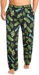 RICK AND MORTY Mens Pyjama Bottoms - Nightwear PJs for Men and Teenagers S-3XL Lounge Wear Trousers - Gifts for Him (Black/Green, 2XL)