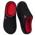 RockDove Men's Original Two-Tone Memory Foam Slipper, Size 10/11 UK Men, Black and Red