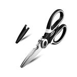 KISUOMAOYI Heavy Duty Kitchen Scissors, Sharp Kitchen Scissors Multipurpose Utility Stainless Steel Scissor, Kitchen Shears for Chicken, PoultryMeat, Vegetables, Herbs, BBQ,Bottle & Jar Opener(Black)