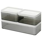 Ikea ABS Plastic Box (Grey and White) Set of 3 , 3 Sizes