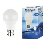 MiniSun High Power 10w LED BC B22 SMD GLS Energy Saving Long Life Bulb - 6500K Cool White