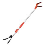 Sharpex 5.2 Feet Long Arm Long Reach Picker Stick | Heavy Duty Telescopic (3.5 to 5.2 Feet) Extendable Length Grabber pickup Garden Aluminum Stick | Excellent Grip Handle with lock latch (Orange)