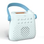 DAB Radio Portable, DAB Plus/DAB Radio, FM Radio, Shower Speaker, Water Resistant, IPX5 Battery Powered Radio, Shower Radio, USB Type-C Charging with up to 15 Hours Play Time