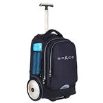 UNIKER Rolling Laptop Bag for 14 Inch Laptop,Carbin Bag with Big wheels,Community Nurse Bag on Wheels Work case,Roller Bag for School Blue,Trolley School Bag Wheeled Business Bag,Laptop Roller Case