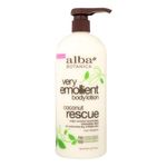 Alba Botanica Body Lotion - Very Emollient - Coconut Rescue - 32 oz